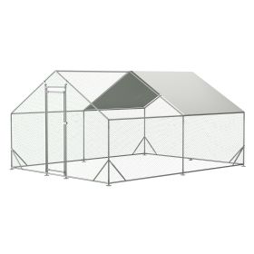 Large Metal Chicken Coop, Walk-in Chicken Run,Galvanized Wire Poultry Chicken Hen Pen Cage, Rabbits Duck Cages with Waterproof and Anti-Ultraviolet Co