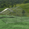 Large Metal Chicken Coop Walk-in Poultry Cage Hen Run House Rabbits Habitat Cage Spire Shaped Coop with Waterproof and Anti-Ultraviolet Cover (19.7' L