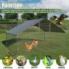 Large metal chicken coop upgrade three support steel wire impregnated plastic net cage, Oxford cloth silver plated waterproof UV protection, duck rabb