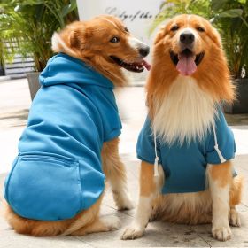 Plaid Dog Hoodie Pet Clothes Sweaters with Hat and Pocket Christmas Classic Plaid Small Medium Dogs Dog Costumes (colour: Big dog zipper pocket sweater lake blue, size: XS (chest circumference 32, back length 20cm))