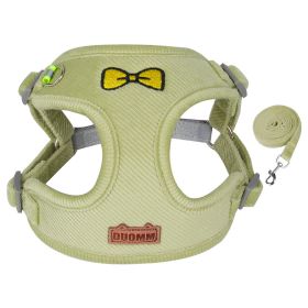 dog Harnesses and dog leash set; Pet Traction Rope Vest Pet Chest Strap Small and Medium Dog Strap Reflective Dog Walking Rope Wholesale (Specification (L * W): L, colour: Green)