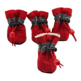 Dog Boots 4 PCS Set (Color: Red, size: medium)