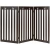 36 Inch Folding Wooden Freestanding Pet Gate Dog Gate with 360¬∞ Flexible Hinge