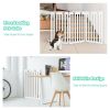 36 Inch Folding Wooden Freestanding Pet Gate Dog Gate with 360¬∞ Flexible Hinge