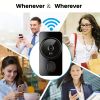 1pc smart wireless doorbell, smart 2.4G WIFI video doorbell, Tuya APP smart system control, two-way intercom, night vision function, video call